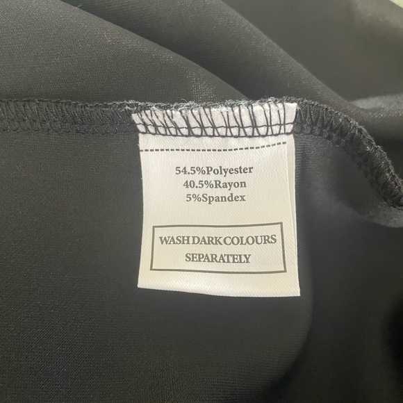 NWT Ofefan Black Long Sleeve Bodycon Dress | Bell Sleeves & Mock Neck - Picture 3 of 9